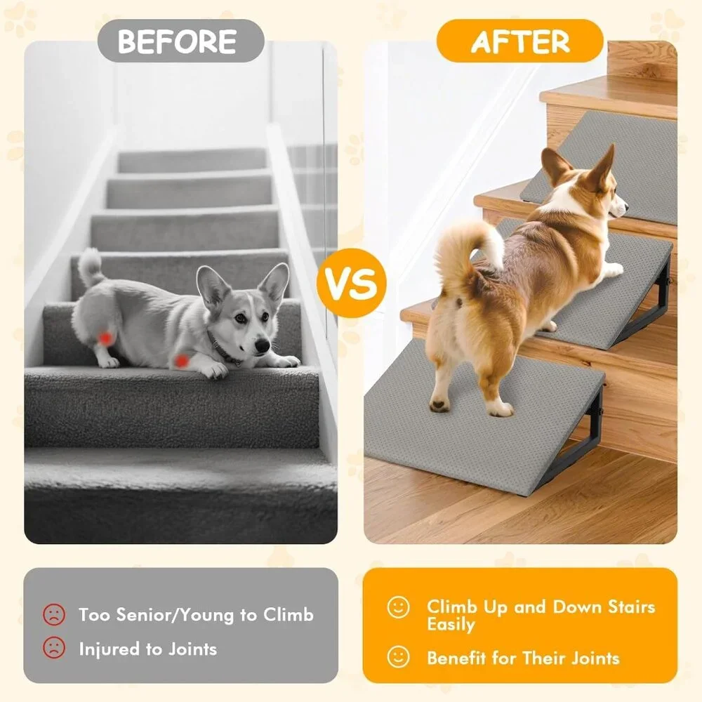 Dog Ramp for Stair, Metal Dog Stair Ramps for Small Medium Large Dogs/Cats